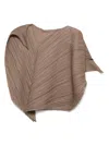 Issey Miyake Womens Flared V-neck Knitted Top Grayish Brown