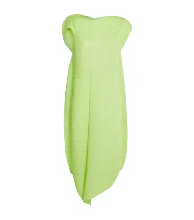 Issey Miyake Flare Midi Dress In Green
