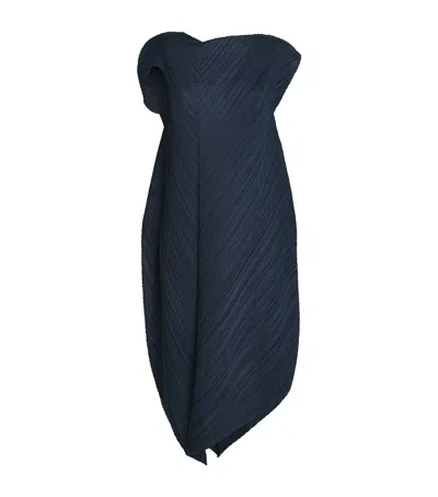 Issey Miyake Flare Midi Dress In Blue