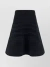 Issey Miyake Flared Midi Skirt Elastic Waistband In Black