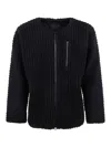 Issey Miyake Black Fleece Pleats Jacket In Black