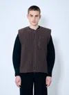 Issey Miyake Fleece Rib Gilet In Brown
