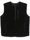 Issey Miyake Fleeced Pleats Gilet In Black