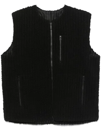 Issey Miyake Fleeced Pleats Gilet In Black