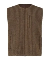 Shop Issey Miyake Fleeced Pleats Gilet In Brown