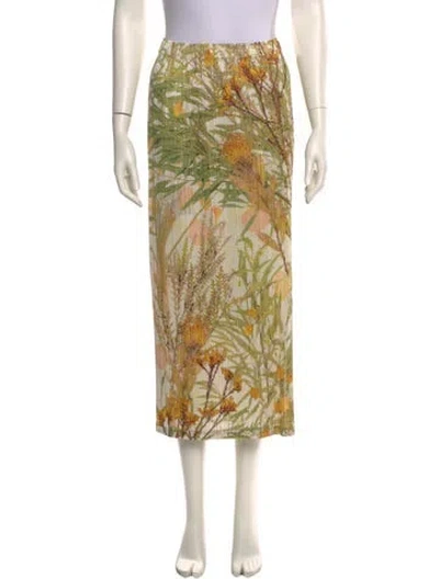 Pre-owned Issey Miyake Floral Print Midi Length Skirt In Multi
