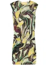 Issey Miyake Floral-print Plissé Midi Dress In Green