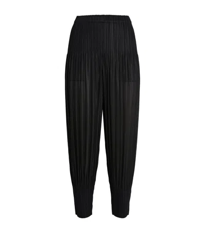Issey Miyake Fluffy Basics Tapered Trousers In Black