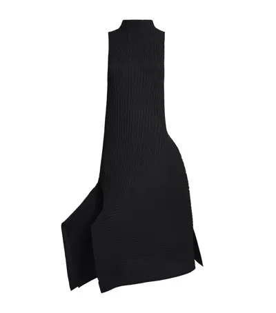 Issey Miyake Fold Pleats Maxi Dress In Black