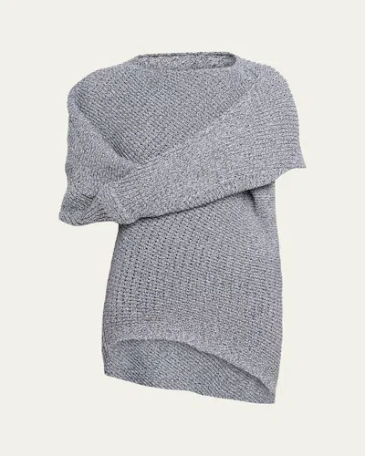 Issey Miyake Found Stone Short-sleeve Mesh-knit Top In Gray