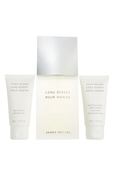Issey Miyake Fragrance Essentials Set (4.2 oz Edt + 1.6 oz Shower Gel + 1.6 oz After Shave Balm) In Transparent