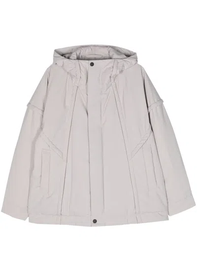 Issey Miyake Frame Hooded Jacket In Grey