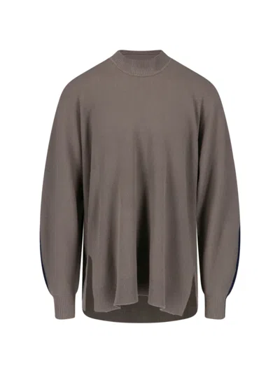 Issey Miyake Framework Knit Sweater In Gray