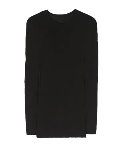 Issey Miyake Fringed Fine-knit Top In Black