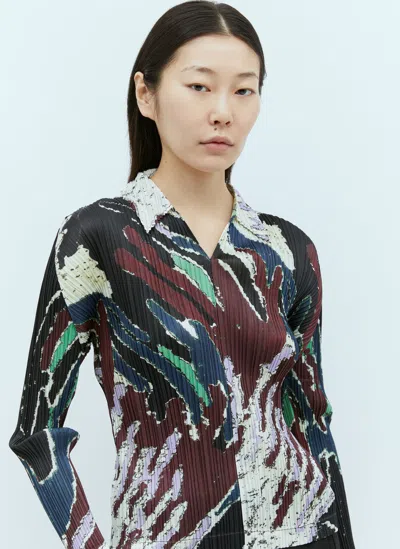 Issey Miyake Frosty Forest Collar Shirt In Multicolour