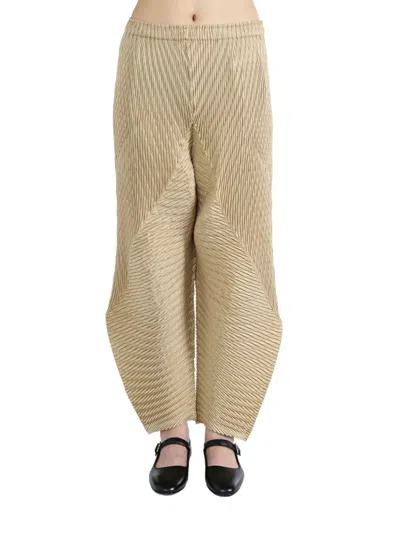 Issey Miyake Fully Pleated Trousers In Beige