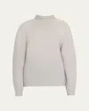 Issey Miyake Funnel-neck Circle Knit Wool Top In Gray-hued