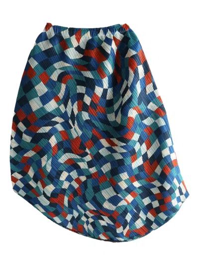 Issey Miyake Geometric-pattern Skirt In Multi