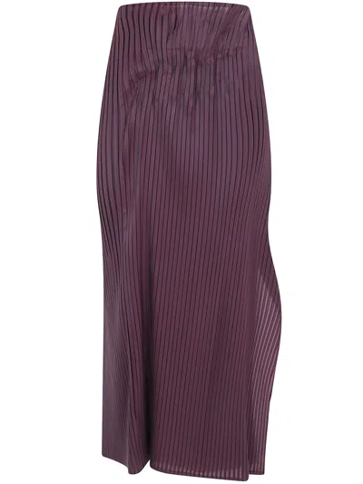 Issey Miyake Gonna Lunga Pieghettata "pleated On Pleats" In Purple
