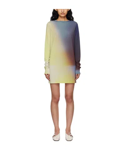 Issey Miyake Gradient Pattern Dress In Nude