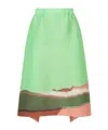 Issey Miyake Skirt With Uneven Hem And Elastic Waistband In Green
