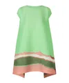 Issey Miyake Cap Sleeves Textured Fabric Dress