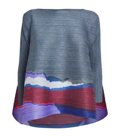 Issey Miyake Grainy Colors Top In Blue