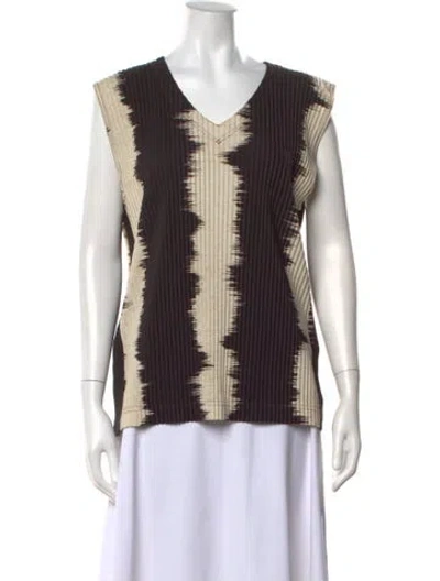 Pre-owned Issey Miyake Graphic Print Crew Neck Tank In Multicolor