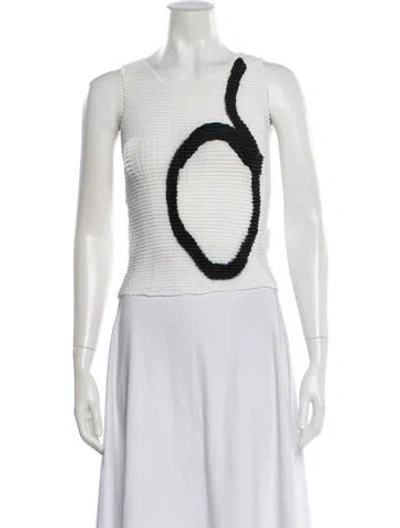 Pre-owned Issey Miyake Graphic Print Crew Neck Top In Neutral