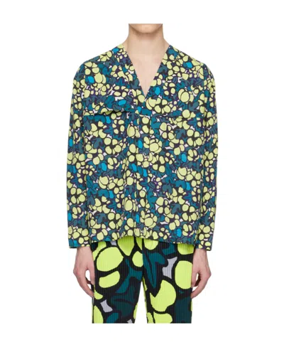 Issey Miyake Graphic-print Long-sleeved Shirt In Black