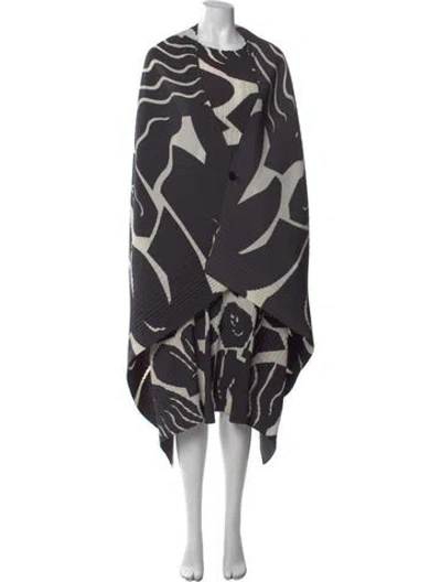 Pre-owned Issey Miyake Graphic Print Mini Dress In Gray