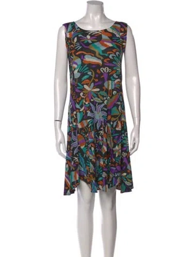 Pre-owned Issey Miyake Graphic Print Mini Dress In Multi