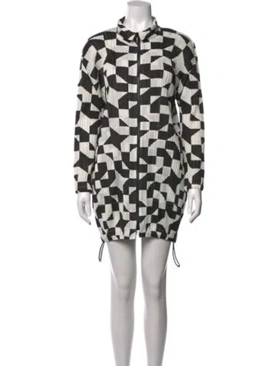 Pre-owned Issey Miyake Graphic Print Mini Dress In Multicolor