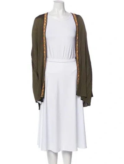 Pre-owned Issey Miyake Graphic Print Open Front Sweater In Brown