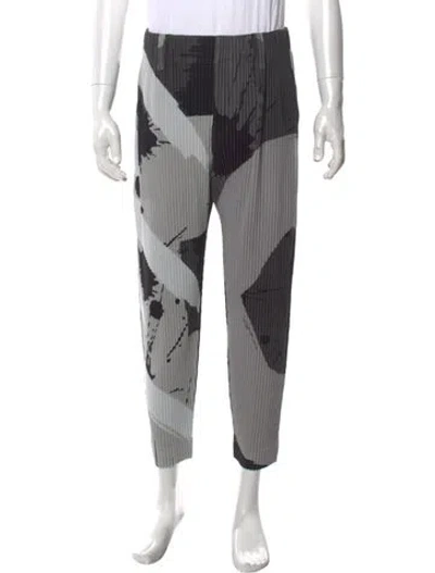 Pre-owned Issey Miyake Graphic Print Pants In Gray