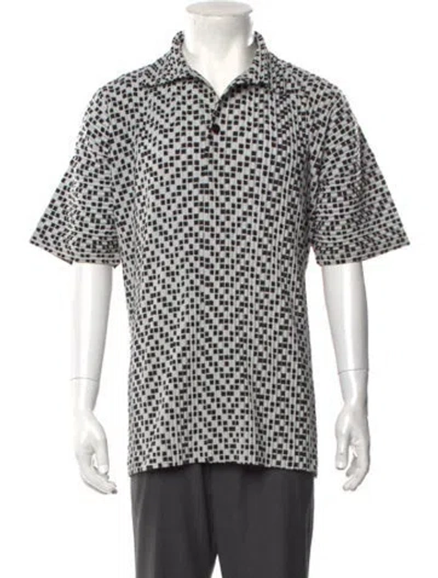 Pre-owned Issey Miyake Graphic Print Short Sleeve In White