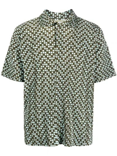 Issey Miyake Graphic-print Short-sleeved Shirt In Green