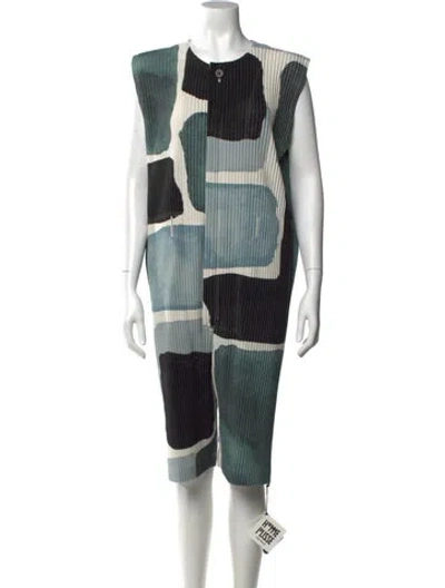 Pre-owned Issey Miyake Graphic Print Vest W/ Tags In Green