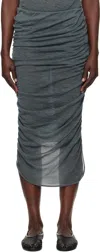 Issey Miyake Gray Ambiguous Wool Midi Skirt In 18 Dew Gray
