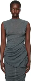 Issey Miyake Gray Ambiguous Wool Top In 18 Dew Gray