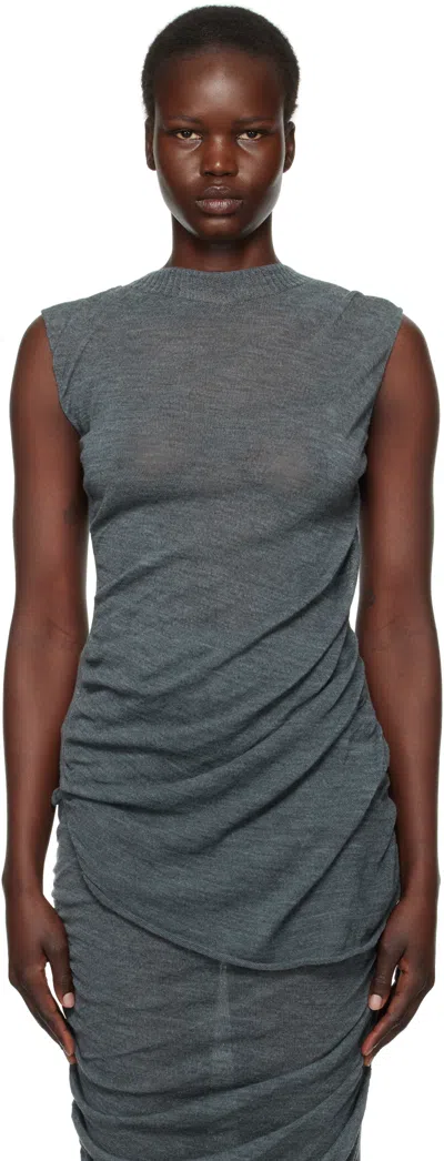 Issey Miyake Gray Ambiguous Wool Top