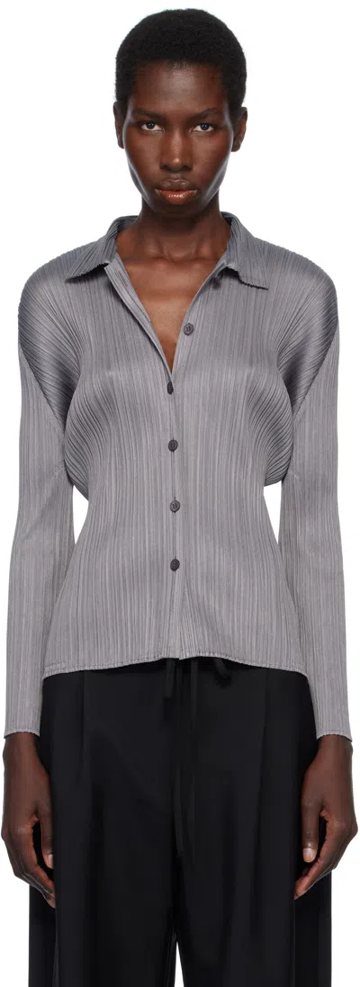Issey Miyake Gray Basics Shirt In 12 Gray