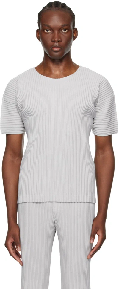 Issey Miyake Gray Basics T-shirt In 11-light Gray