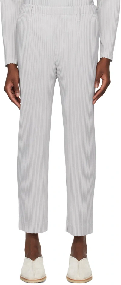 Issey Miyake Gray Basics Trousers In 11-light Gray