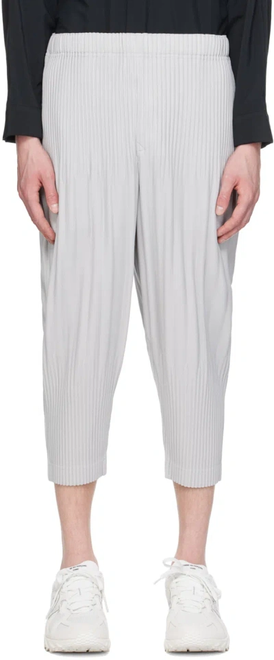 Issey Miyake Gray Basics Trousers In 11-light Gray