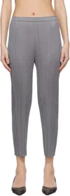 Issey Miyake Gray Basics Trousers In 12 Gray