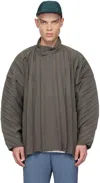 Issey Miyake Gray Edge Coat In 14-charcoal