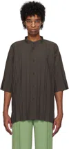 Issey Miyake Gray Edge Shirt In 14-charcoal
