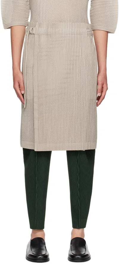 Issey Miyake Gray Light Mesh Skirt In 12-gray