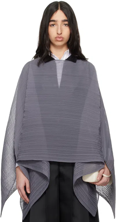 Issey Miyake Gray March Basic Madame-t Small Stole In 12 Gray